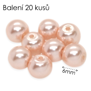 Oranžové kuličky, voskované, 6mm (20ks)