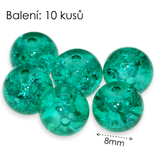 Zelené kuličky, 8mm (10ks)