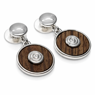 Hnědé náušnice s imitací dřeva