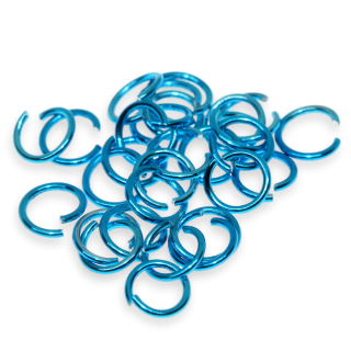Modrý hliníkový kroužek, 6mm (50ks)