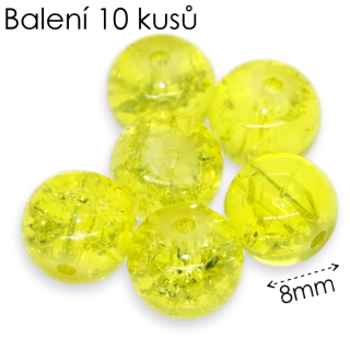 Žluté kuličky, 8mm (10ks)