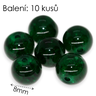 Zelené kuličky, 8mm (10ks)