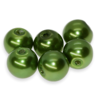 Zelené kuličky, voskované, 8mm (10ks)