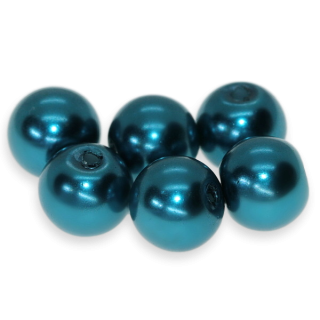 Modré kuličky, voskované, 8mm (10ks)