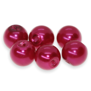 Růžové kuličky, voskované, 8mm (10ks)