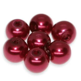 Červené kuličky, voskované, 6mm (20ks)