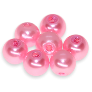 Růžové kuličky, voskované, 6mm (20ks)