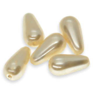 Krémové slzičky, voskované, 12x6mm (10ks)