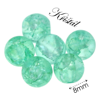 KŘIŠŤÁL praskaný, matný, zelený, 8mm