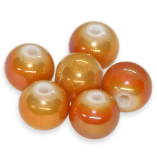 Oranžové kuličky, 8mm (10ks)