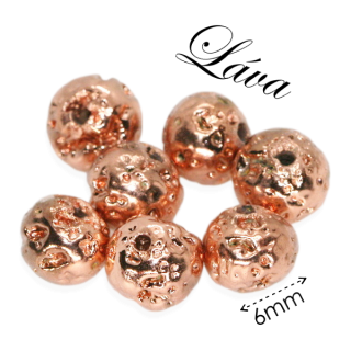 LÁVA, kulička růžové zlato, 6mm