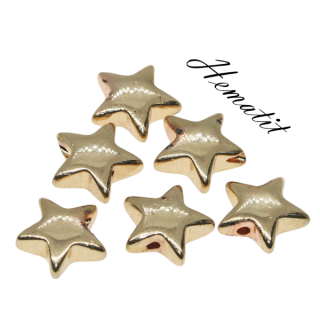 HEMATIT, hvězdička pokovená, 8x3mm