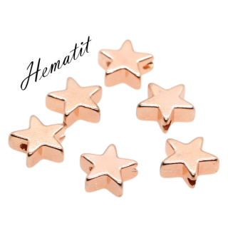 HEMATIT, hvězdička pokovená, 6x2,5mm