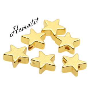 HEMATIT, hvězdička pokovená, 6x2,5mm