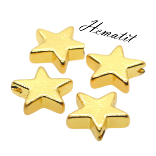 HEMATIT, hvězdička pokovená, 8x2,5mm