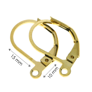 Zlatý háček uzavíratelný, 15x10mm