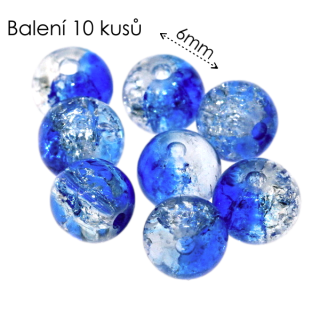 Modročiré kuličky, 6mm (10ks)
