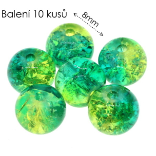 Zelenožluté kuličky, 8mm (10ks)