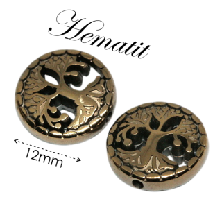 HEMATIT, strom života, 12x4,5mm