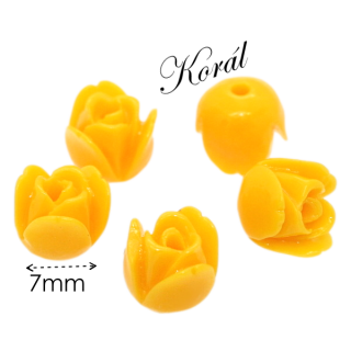 KORÁL, růžička žlutá, 7x6,5mm