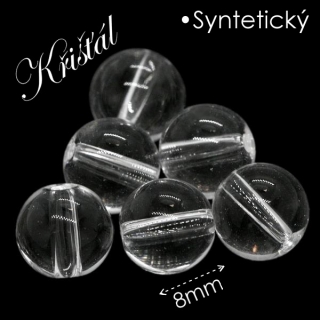 KŘIŠŤÁL čirý, syntetický, 8mm