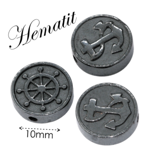 HEMATIT, kotva/kormidlo, 10x3mm