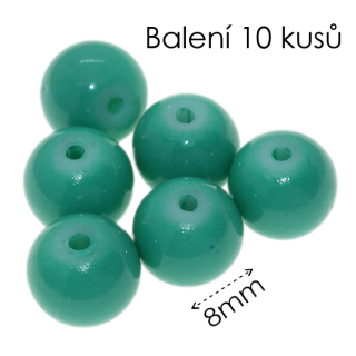 Zelené kuličky, 8mm (10ks)