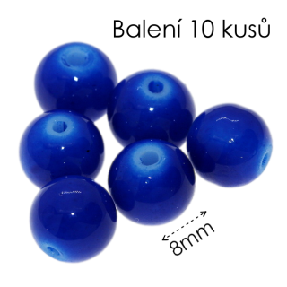 Modré kuličky, 8mm (10ks)