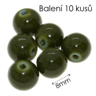 Zelené kuličky, 8mm (10ks)