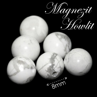 MAGNEZIT/HOWLIT přírodní, 8mm