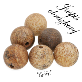 JASPIS obrázkový, matný, kulička, 8mm