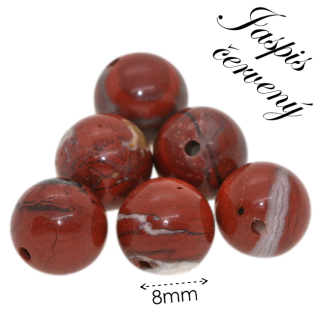 JASPIS červený, kulička, 8mm