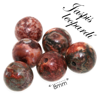 JASPIS leopardí, kulička, 8mm