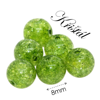 KŘIŠŤÁL praskaný, zelený, 8mm