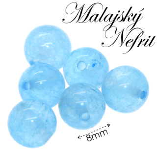 NEFRIT Malajský, modrý, 8mm