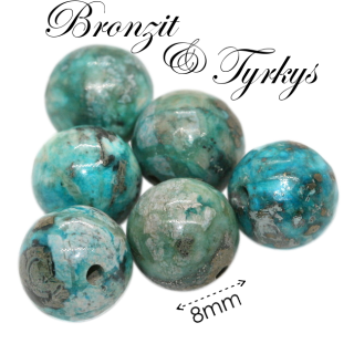 BRONZIT a TYRKYS, kulička, 8mm