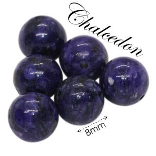 CHALCEDON, fialová kulička, imitace čaroitu, 8mm