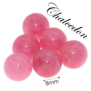 CHALCEDON, růžová kulička, 8mm