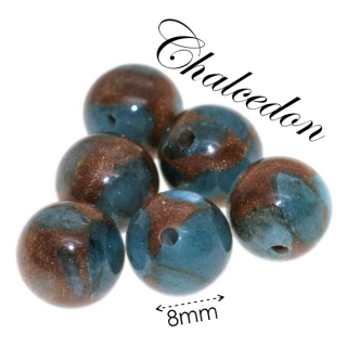 CHALCEDON, modrá kulička, 8mm