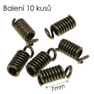 Starobronzová pružinka, 7x3mm (10ks)