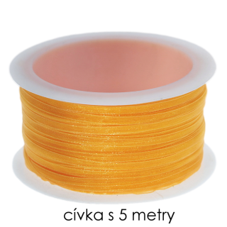 Oranžová stuha, ORGANZA, 3mm (5m)