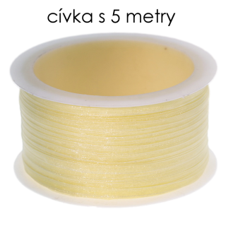 Žlutá stuha, ORGANZA, 3mm (5m)