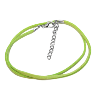Zelená šňůrka, imitace kůže - 43 cm