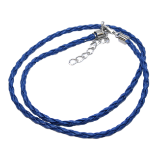 Modrá šňůrka, imitace kůže - 43cm