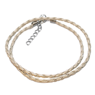 Béžová šňůrka, imitace kůže - 43cm