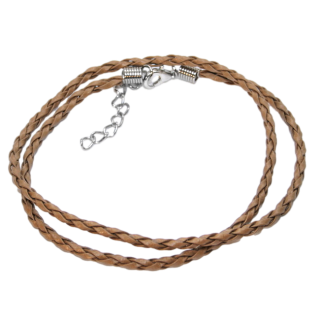 Hnědá šňůrka, imitace kůže - 43cm