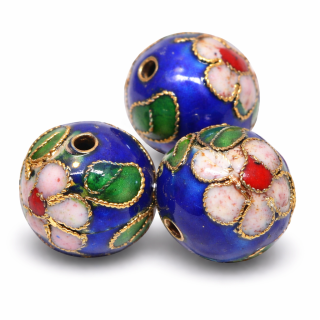 Modrá kulička, cloisonné, 12mm