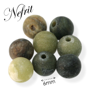 NEFRIT, kulička matná, 6mm