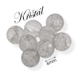 KŘIŠŤÁL praskaný, matný, šedý, 6mm