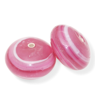 Růžový disk, 17x11mm